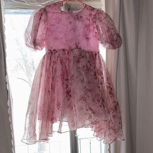 Bardot Pink Floral Kids Formal Dress
